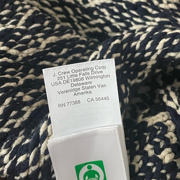 J. Crew Relaxed Wide Neck Knit Sweater Navy Pebble Large - Picture 6 of 7